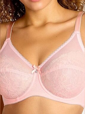 Wacoal Retro Chic Pink Lace Full Figure Undewire Bra, Size 34D